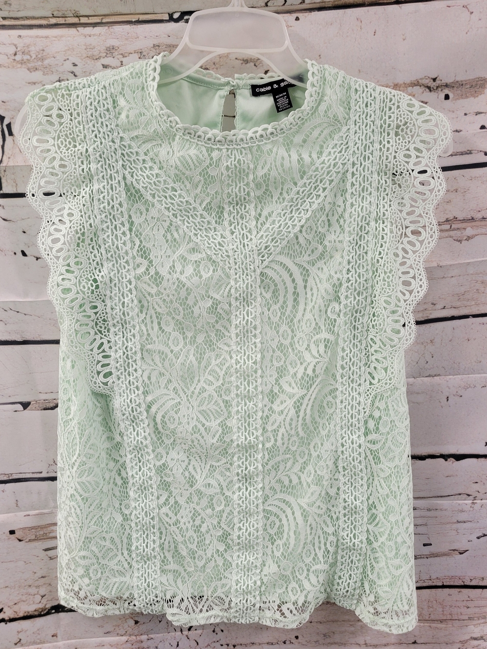 Mint Green Lace Top Cottagecore Romantic Feminine Girly Vintage Boho
